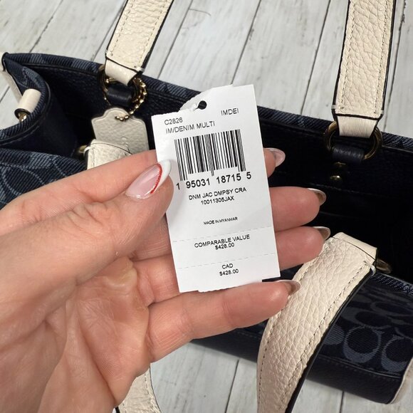 Coach Dempsey Carryall Signature Jacquard Denim Multi Purse - Picture 8 of 8